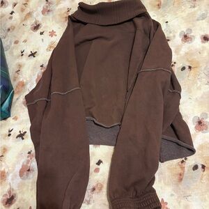 Aerie Chocolate Ribbed Turtleneck